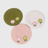 AUTUMN AND WINTER FLOWER CUTE SWEET FRESH BERET_CWAH1942