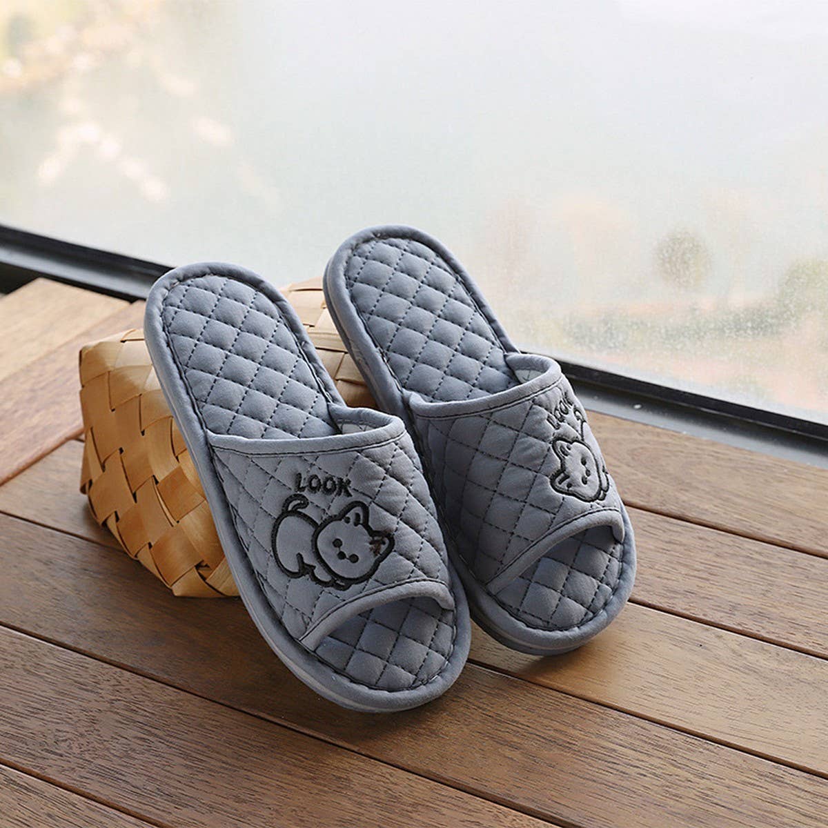 CUTE CAT COTTON HANDMADE THICK SLIPPERS_CWSHF0186