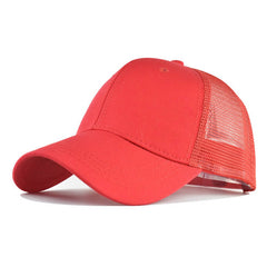 CLASSIC COTTON SOLID BREATHABLE MESH TRUCKER HAT_CWAH1371