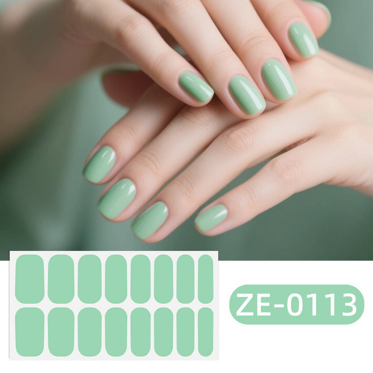 Solid Nail Film Stickers 16Pcs Set_Cwmm11205