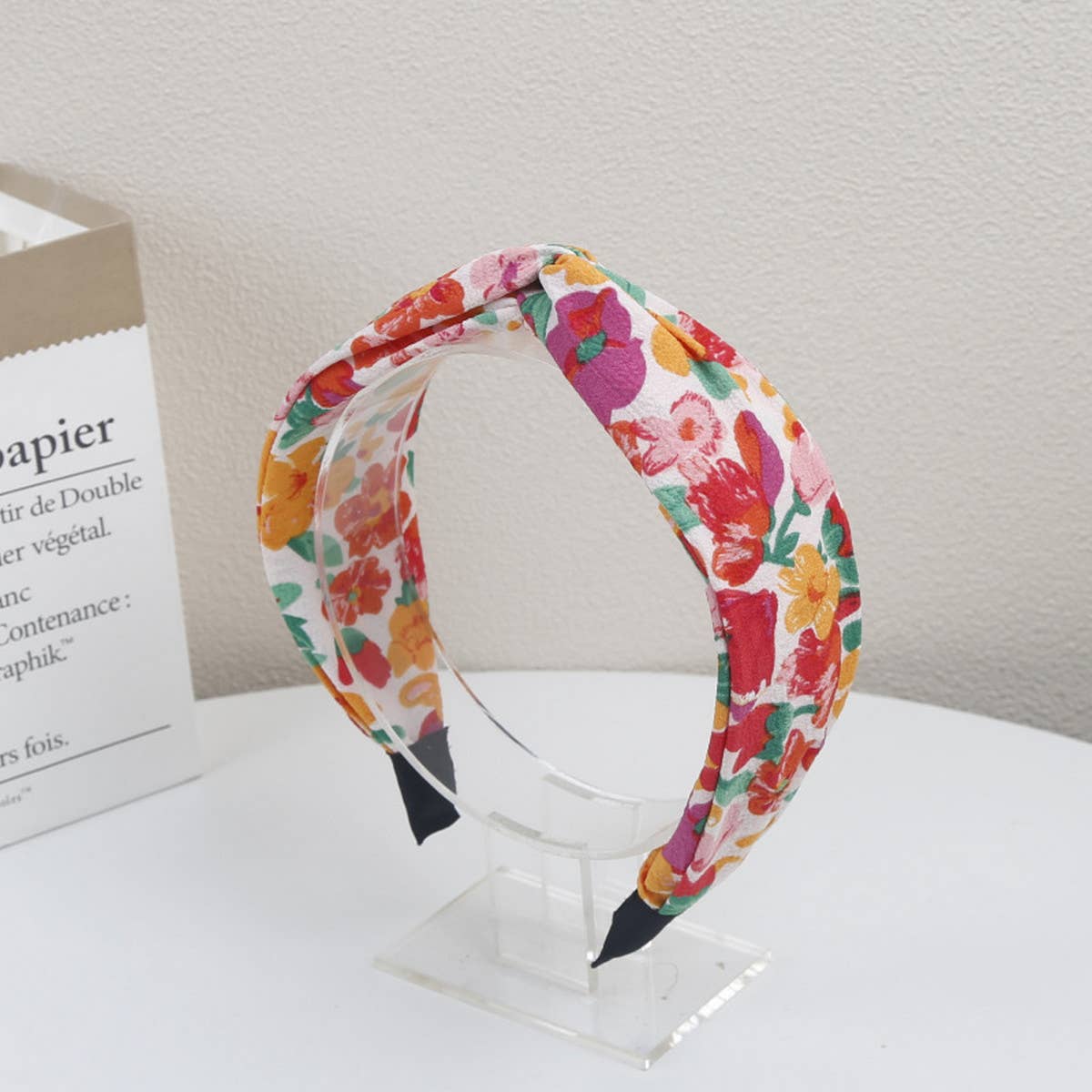 RETRO WIDE BRIMMED PRINTED CROSS HEADBAND_CWAHA1717