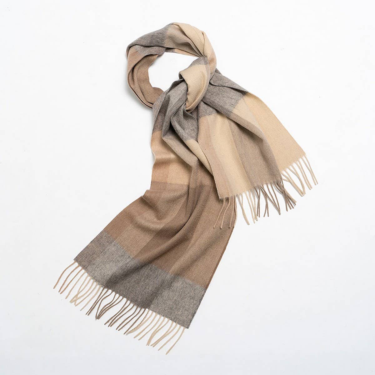 NORDIC PLAID WOOL SCARF WARM WINTER COUPLE WRAP_CWASC2357