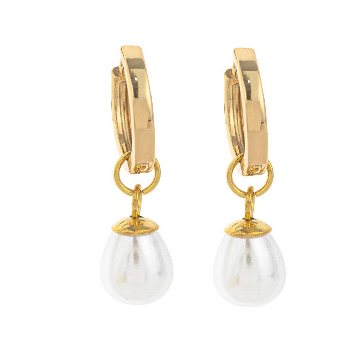 IRREGULAR PEARL DESIGN TRENDY 18K GOLD EARRINGS_CWAJE5071