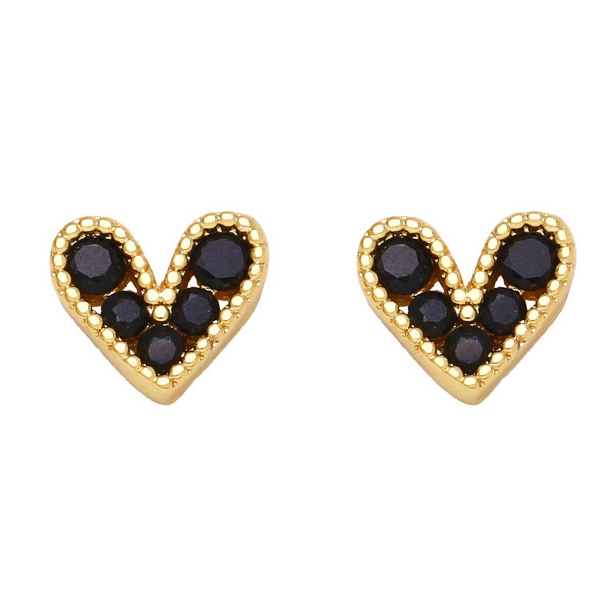 MINI COLORED ZIRCON HEART SHAPED EARRINGS_CWAJE0974