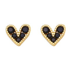 MINI COLORED ZIRCON HEART SHAPED EARRINGS_CWAJE0974