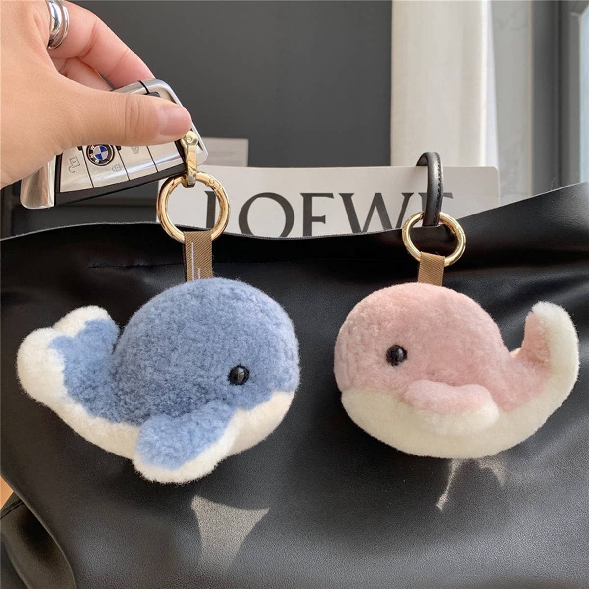 CUTE PLUSH BABY WHALE CAR KEYCHAIN PENDANT_CWMM2479