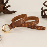 Vintage Distressed Hand-Woven Belt_Cwmm3929