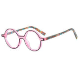 FLORAL ARM HEXAGON ROUND SUNGLASSES CUTE LOOK_CWASG1179