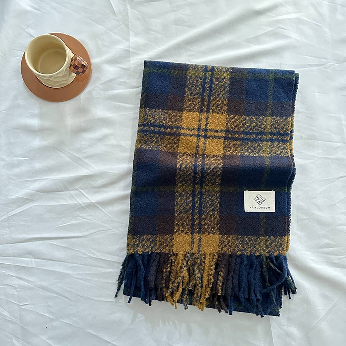 Vintage Plaid Scarf Soft Winter Wrap_Cwasc2313