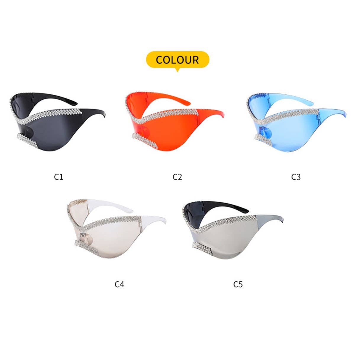 LUXURY RHINESTONE LARGE FRAME CYCLING SUNGLASSES_CWASG0863