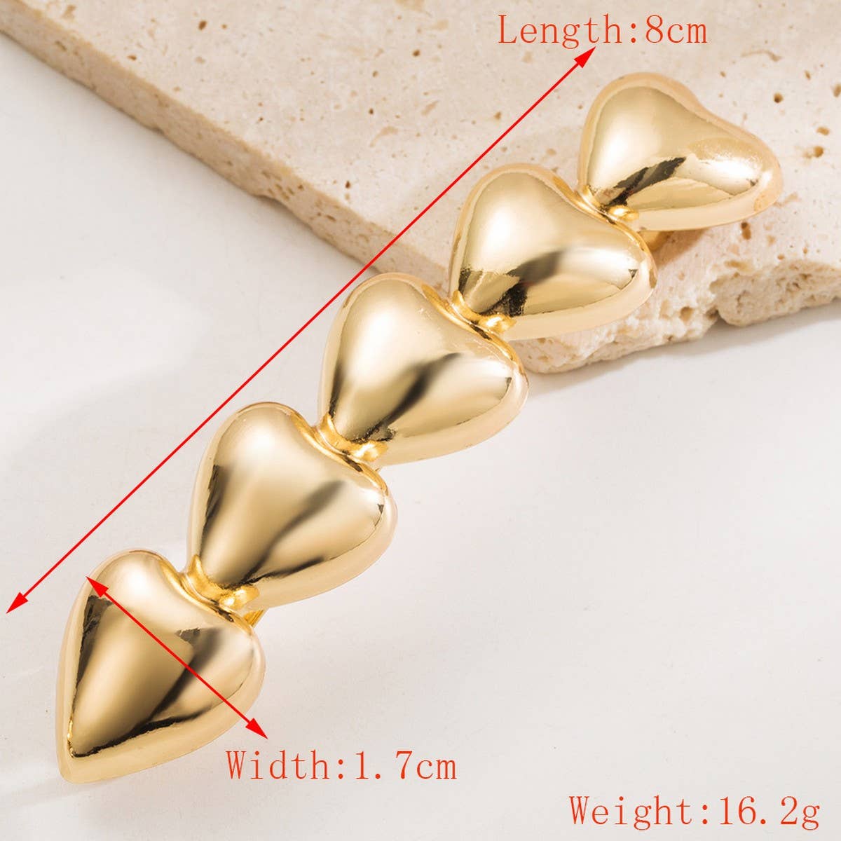 MINIMALIST METAL HEART LEAF SHELL PONYTAIL CLIP_CWAHA6179