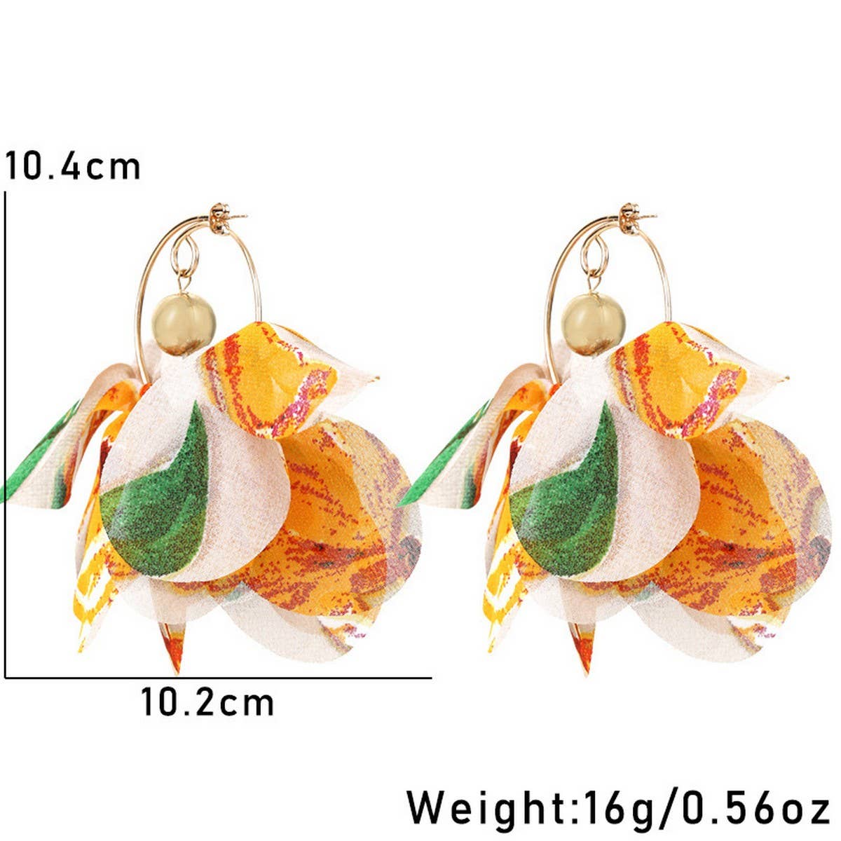 HANDMADE FABRIC PRINT HOOP EARRINGS BOLD UNIQUE_CWMM6191