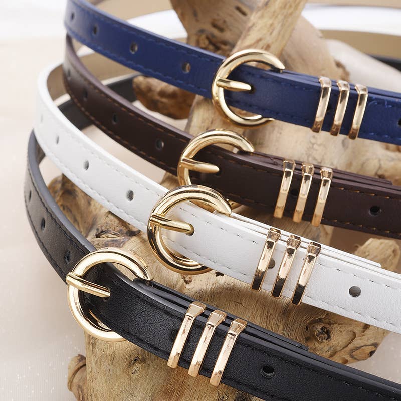 Vintage Leather Skinny Womens Belt