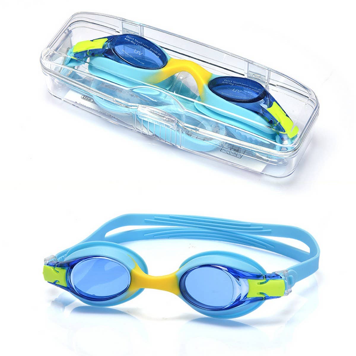 KIDS SWIM GOGGLES HD ANTI FOG SILICONE DESIGN_CWASG1051