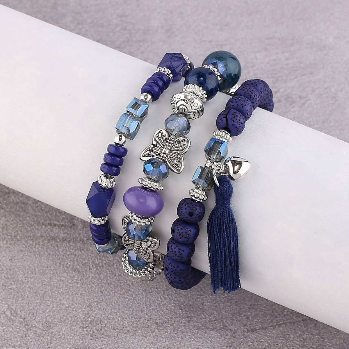 BUTTERFLY TASSEL PENDANT MULTI LAYER BRACELET_CWAHA2476