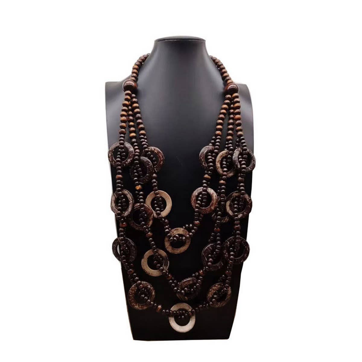 BOHEMIAN ETHNIC COCONUT SHELL NECKLACE_CWMM4853