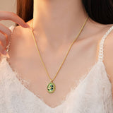 MONET GARDEN OIL DROP OVAL LEAF NECKLACE_CWAJE2371