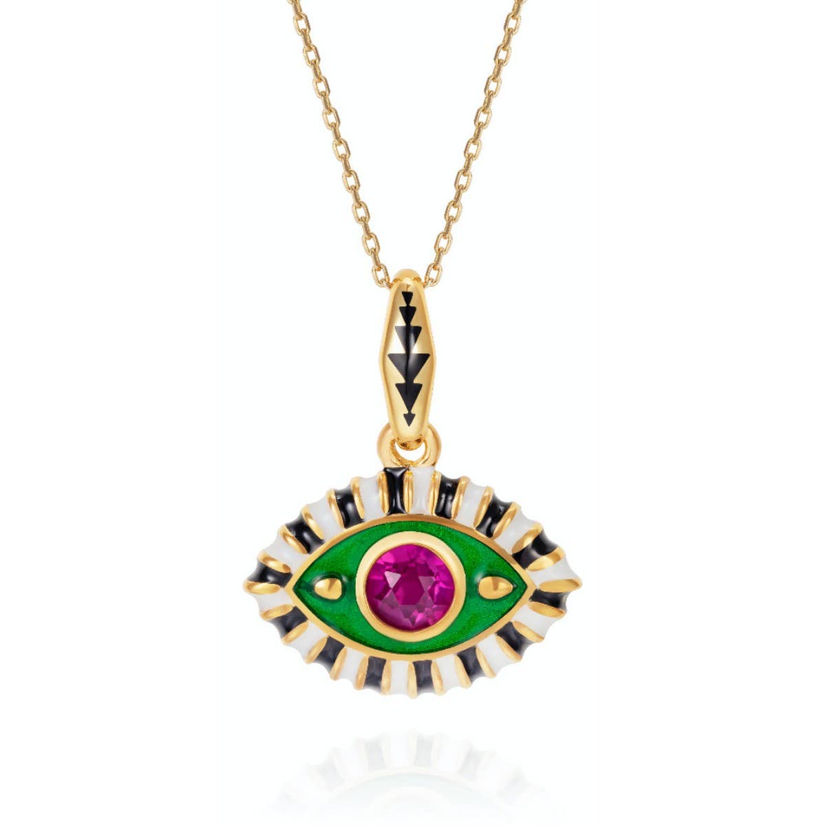 COLORFUL EVIL EYE PENDANT NECKLACE_CWMM5592