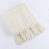 KNITTED SIMPLE THIN TASSEL SOFA BLANKET_CWMM0223
