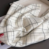 Chic Plaid Tassel Scarf Soft Cashmere Feel Wrap_ Cwasc03271