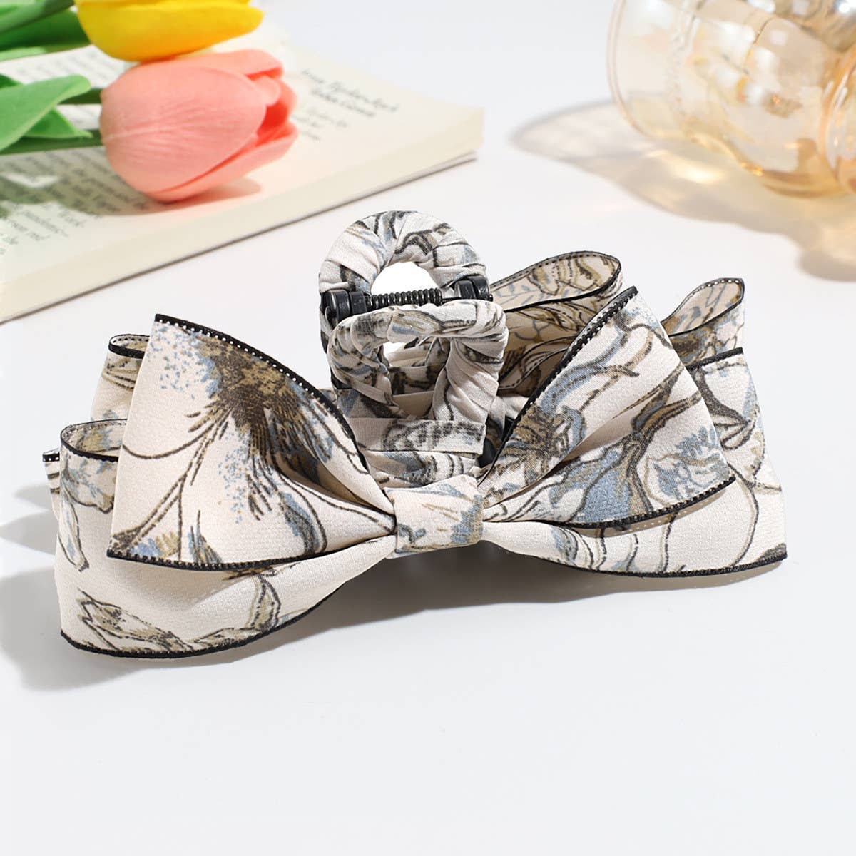 HOT SALE RETRO FLORAL BOW CLIP_CWAHA2297
