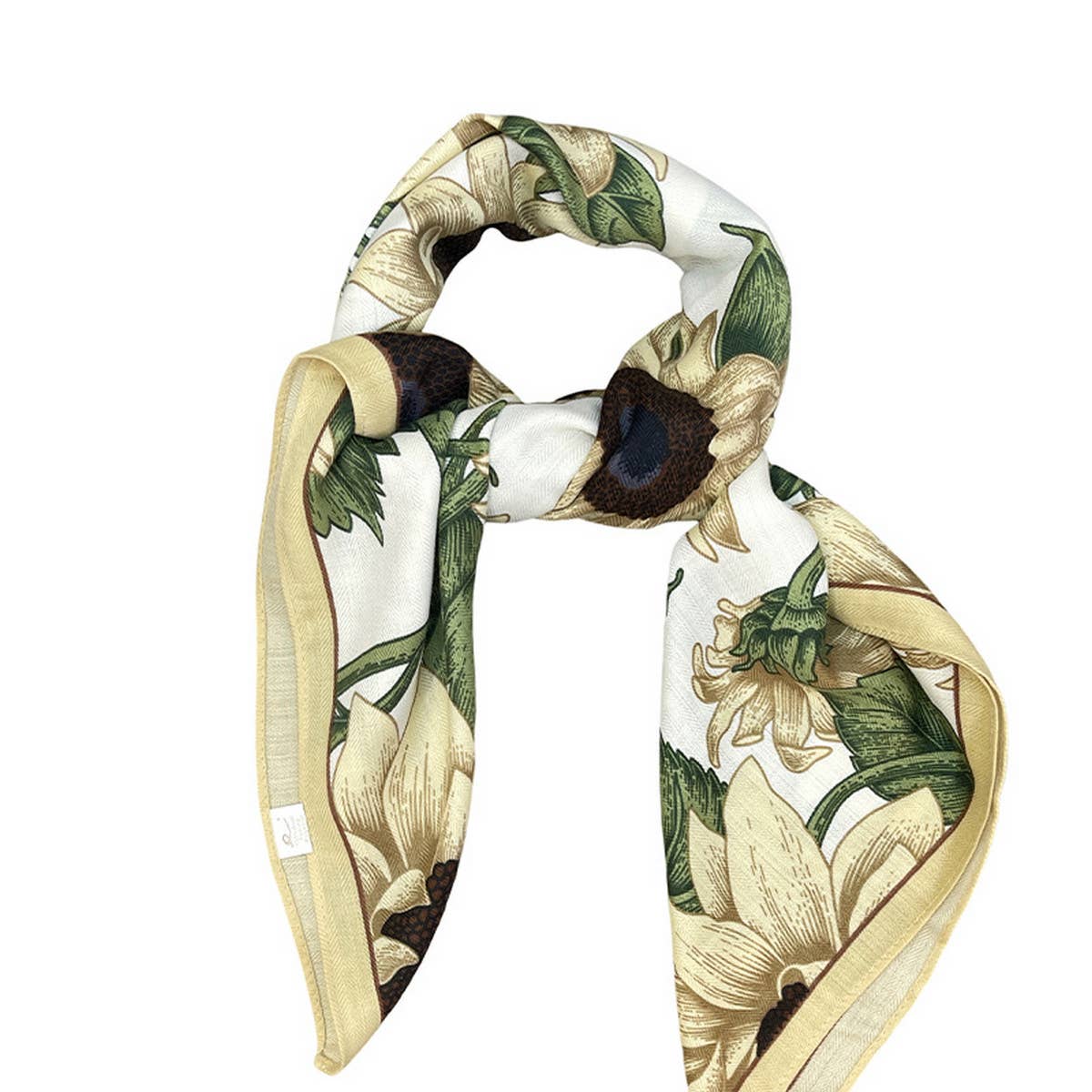 90CM SUNFLOWER FAUX WOOL VELVET SCARF SHAWL_CWASC0907