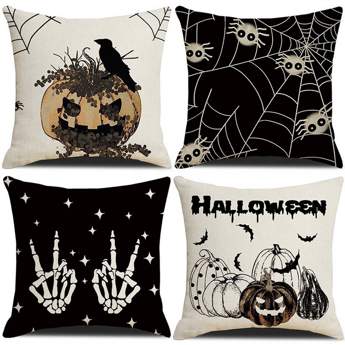 HALLOWEEN PLAID PRINT PILLOWCASE_CWMM1354