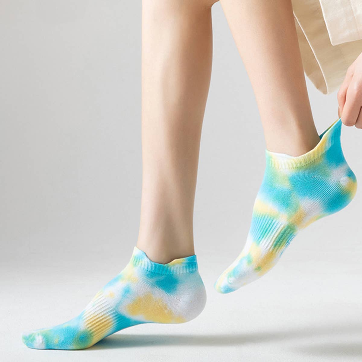 Women Tie-Dye Anti-Drop Heel Socks_Cwms0257