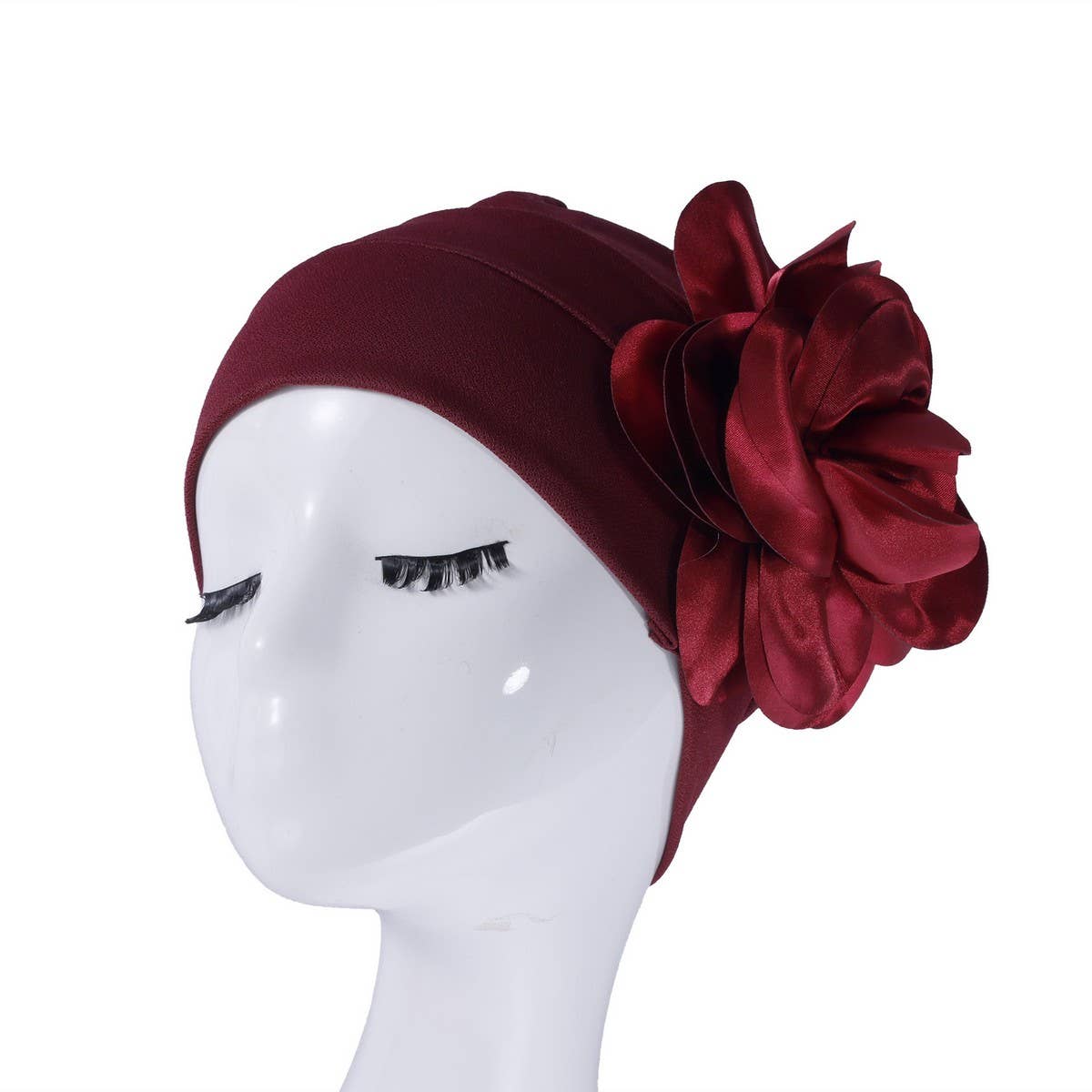 SOLID COLOR LARGE FLOWER WOMENS HEADSCARF_CWASC2450