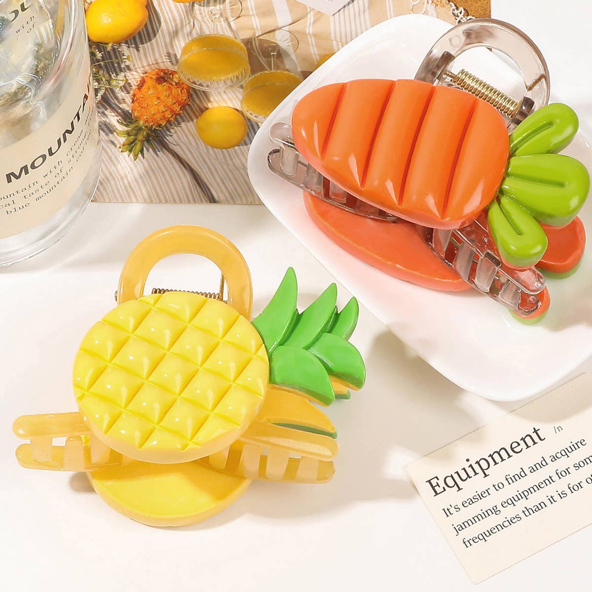 FRESH FRUIT SHARK HAIR CLAW FOR BUN CUTE HAIR CLIP_CWAHA1638