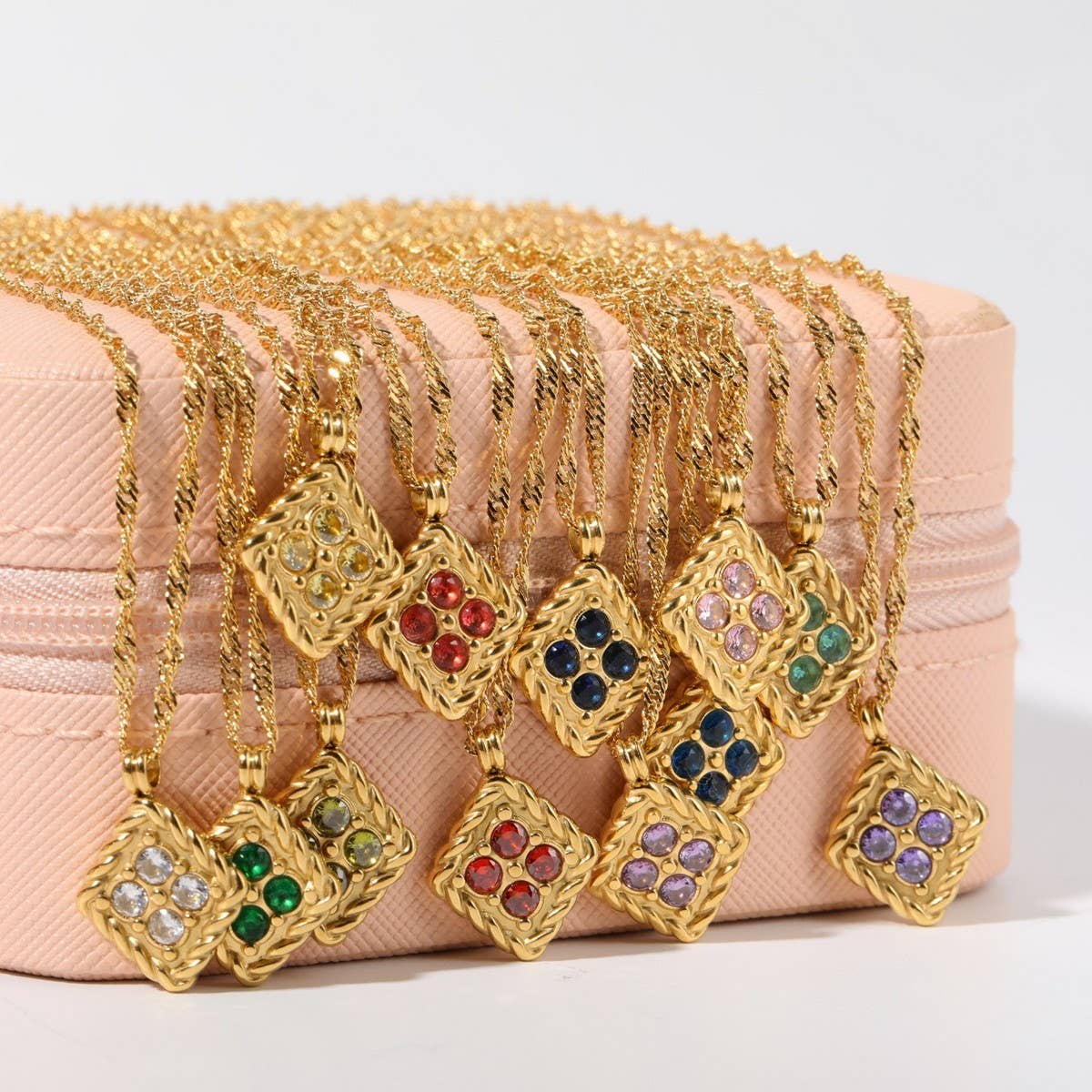 STAINLESS STEEL DECEMBER BIRTHSTONE NECKLACE_CWMM3920