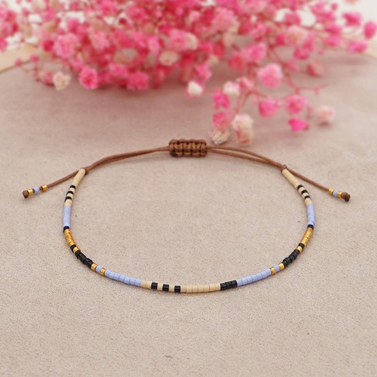HAND WOVEN MILLET BEADED STACKING BRACELET_CWMM3799