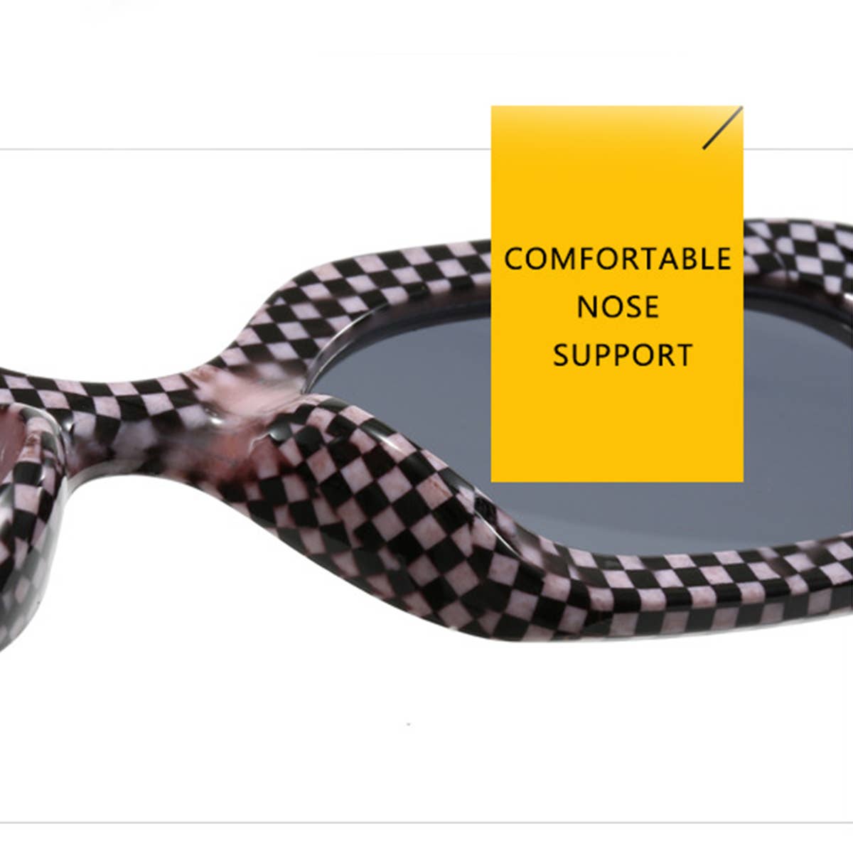 Vintage Oval Plaid Sunglasses_Cwasg0320