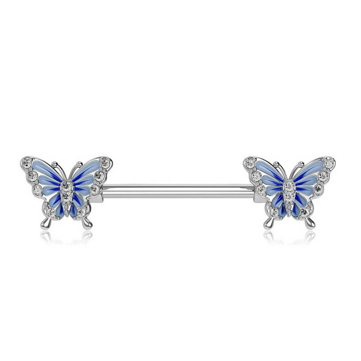 ENAMEL BUTTERFLY PIERCING SET BELLY EAR NOSE_CWMM9245