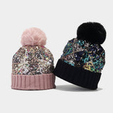 FASHIONABLE COLORFUL SEQUINED KNITTED HAT_CWAH2130