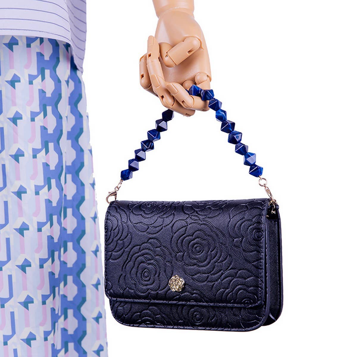 COLORFUL ACRYLIC IRREGULAR BEAD BAG CHAIN 11 81IN_CWMM5115