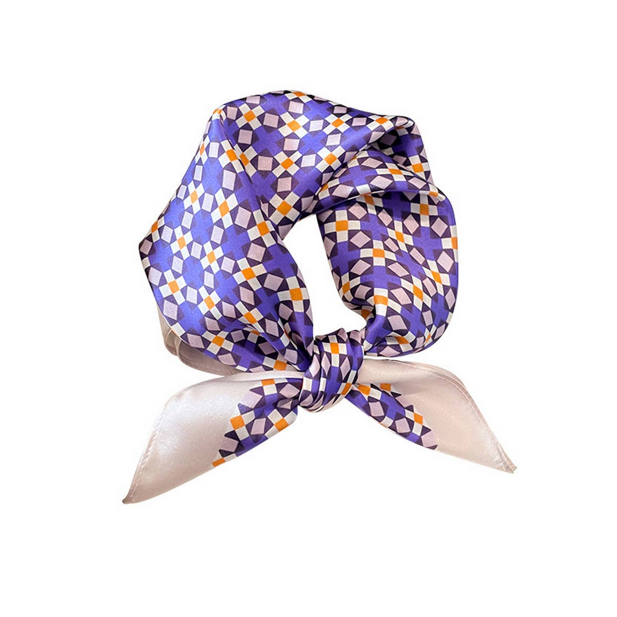 PURPLE FLORAL SILK SCARF ELEGANT SQUARE SCARF_CWASC0626