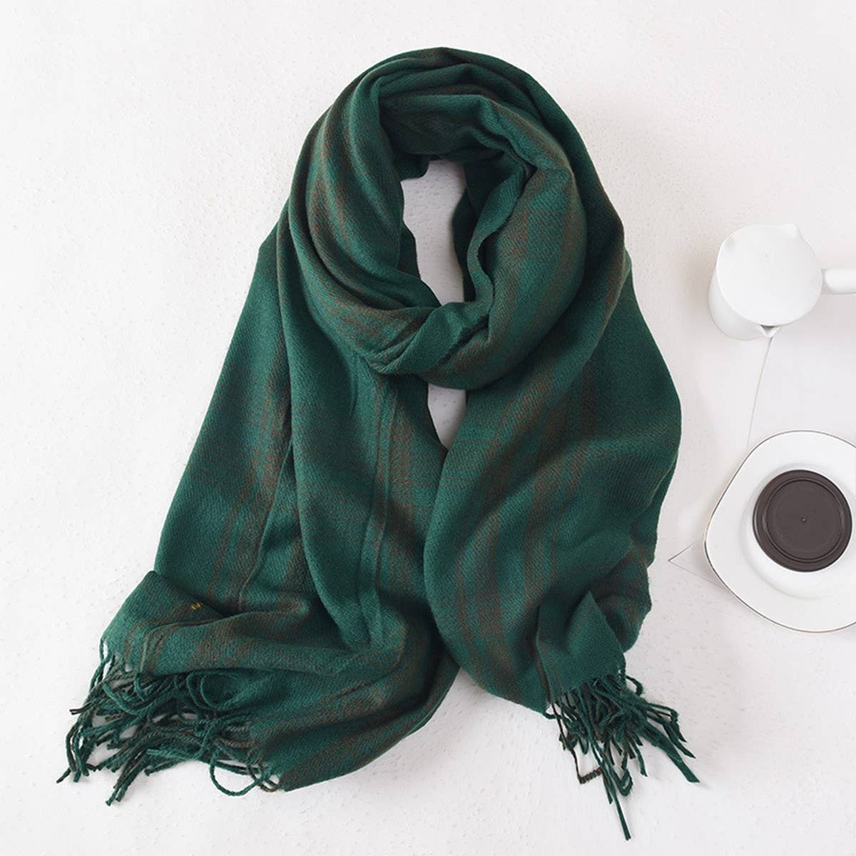 Women Simple Casual Warm Plaid Scarf