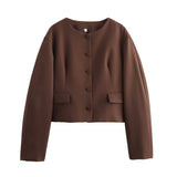 Two-Piece Set Round-Neck Jacket And Mini Skirt