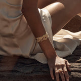 18K GOLD HAMMERED OPEN CUFF IN STAINLESS STEEL_CWAJE4784