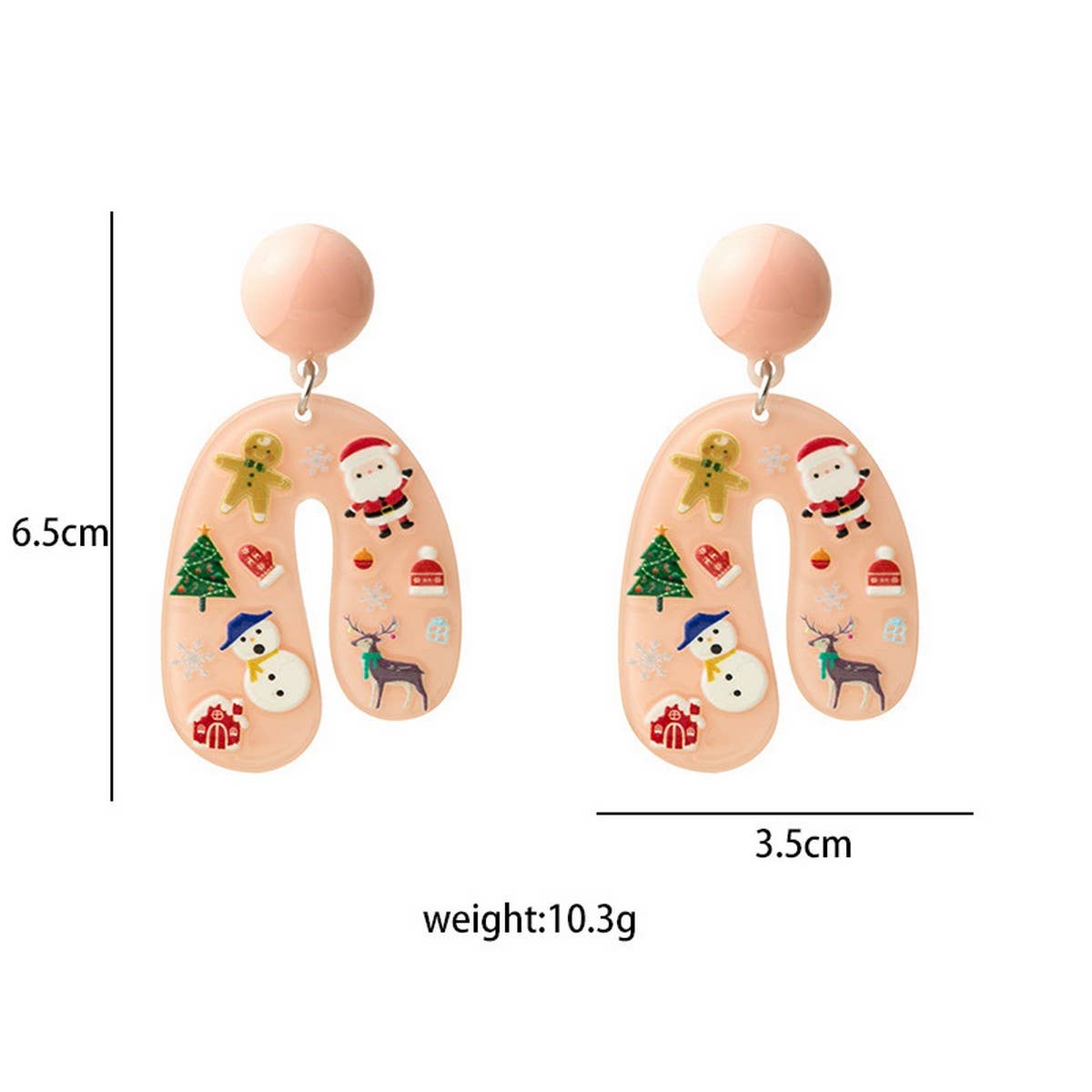 CARTOON U SHAPED PRINT SWEET EARRINGS_CWAJE1872