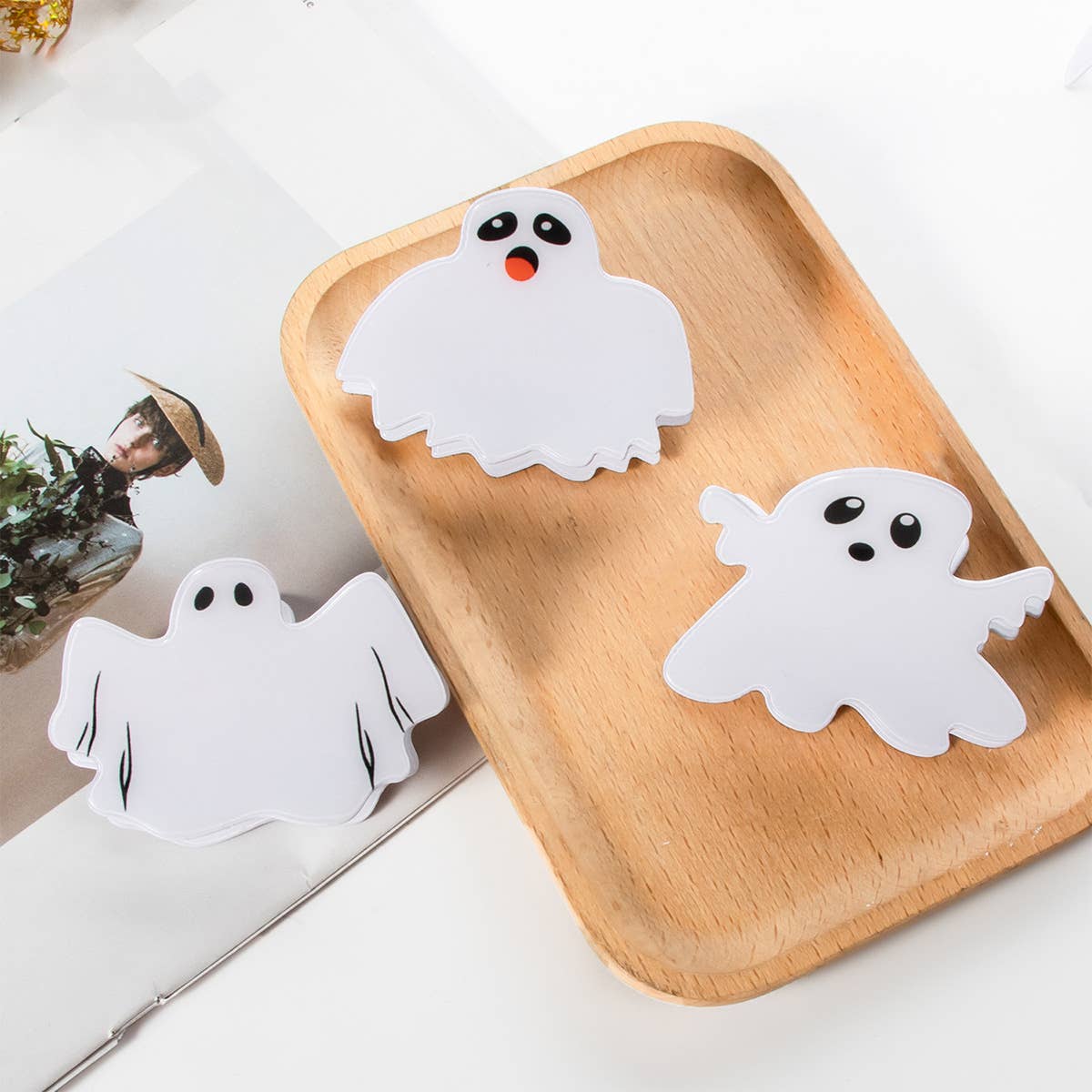 HALLOWEEN GHOST HAIR CLAW BACK BUN SPOOKY CLIP_CWAHA1456