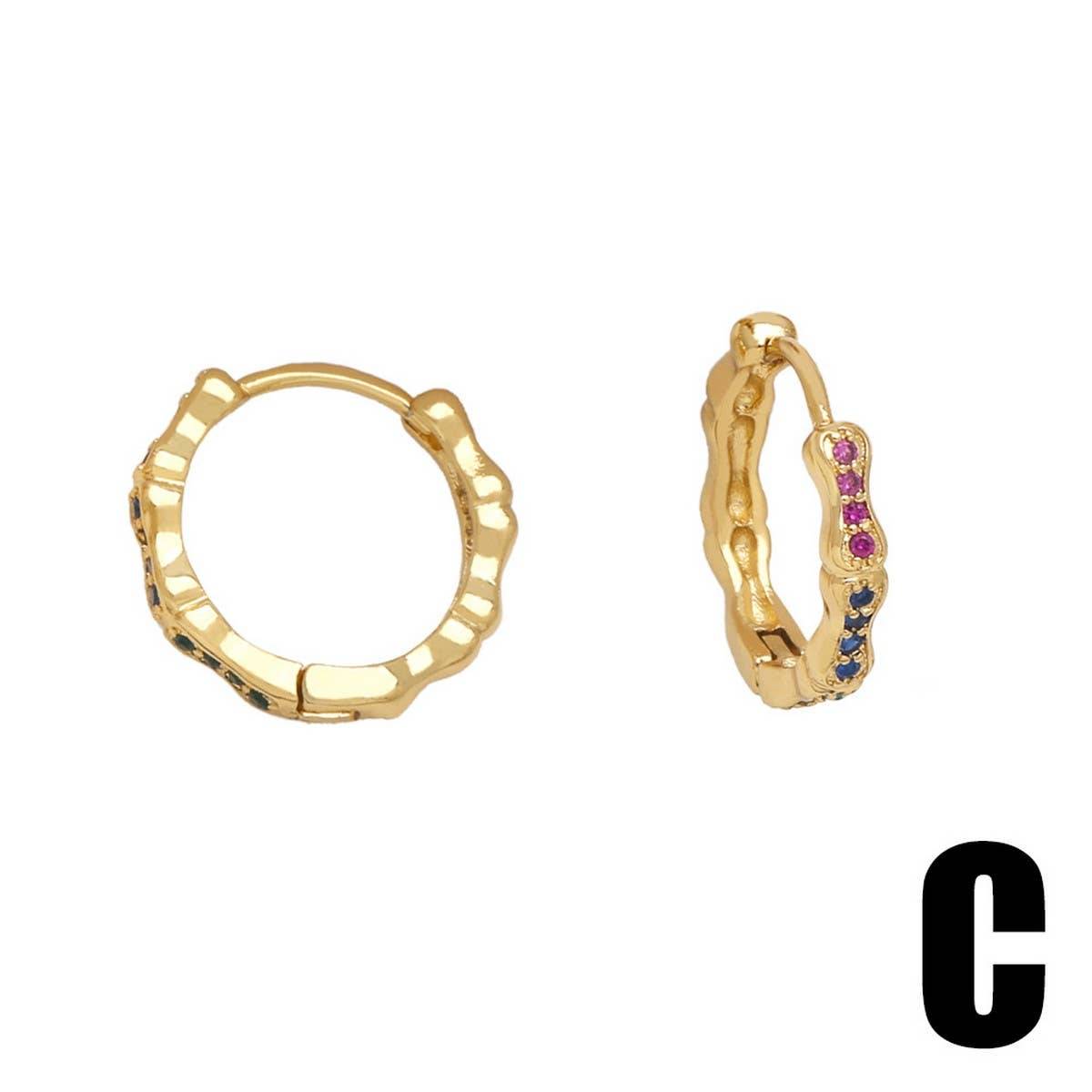 Versatile Round Gold-Plated Earrings And Studs