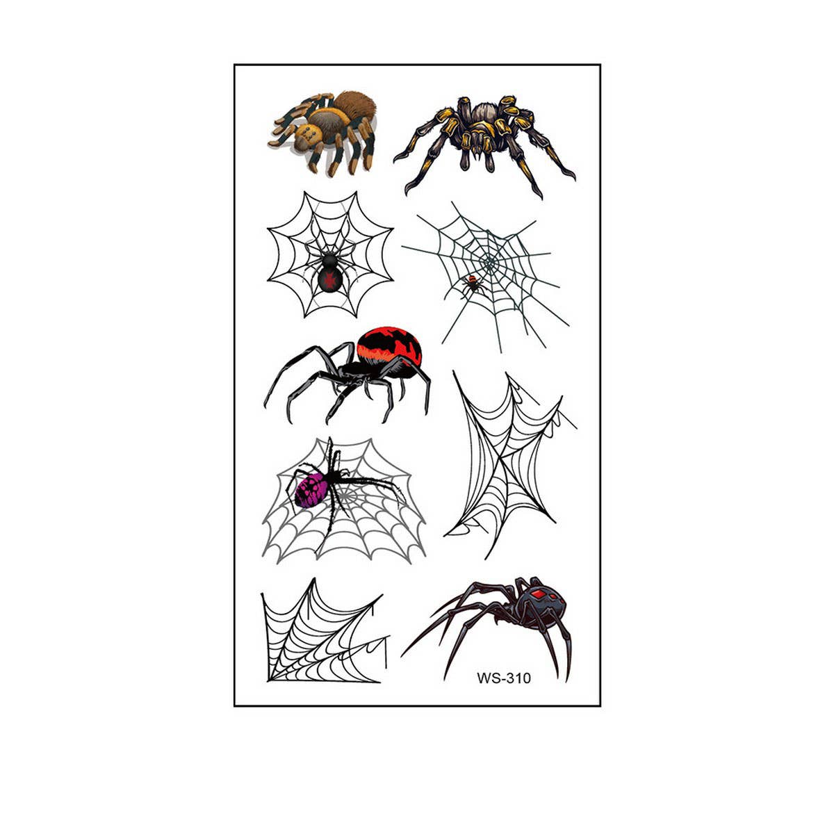 Waterproof 3D Spider Web Tattoos For Halloween_Cwmm8257