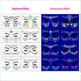 NEON BUTTERFLY GLOW FACE TATTOOS FOR PARTY_CWMM8247