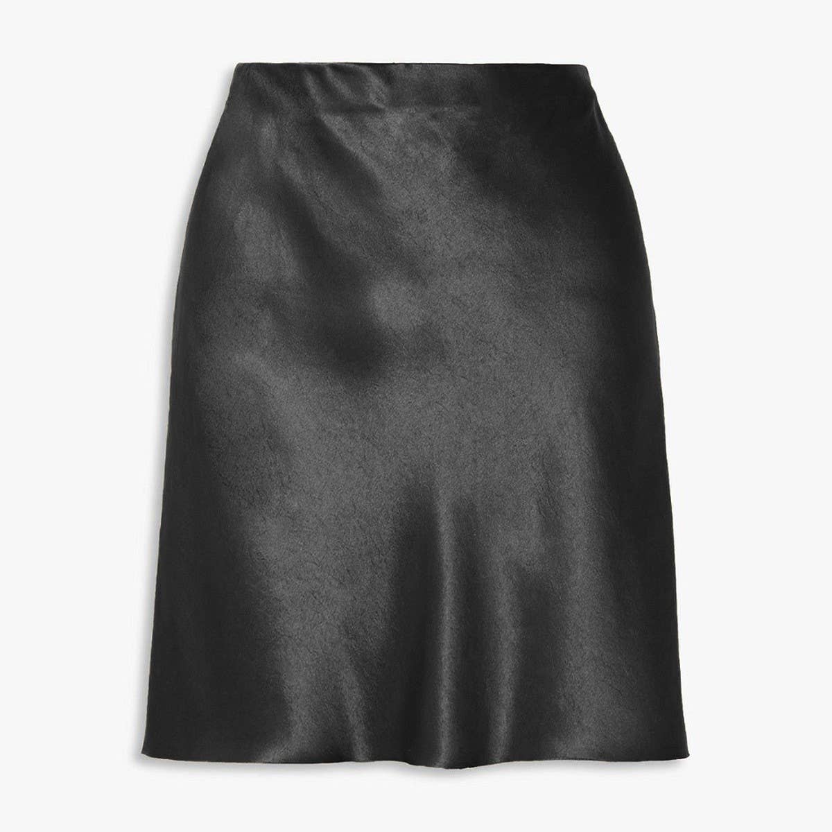 ACETATE SATIN SKIRT ELASTIC HIGH WAIST SHORT SKIRT_CWAB4801