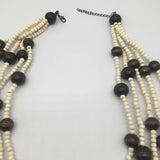 MULTI LAYERED WOODEN BEAD BOHEMIAN NECKLACE_CWMM4572