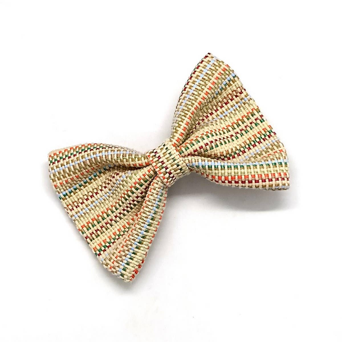 SPRING SUMMER LARGE STRIPED RAFFIA BOW CLIP_CWAHA6349