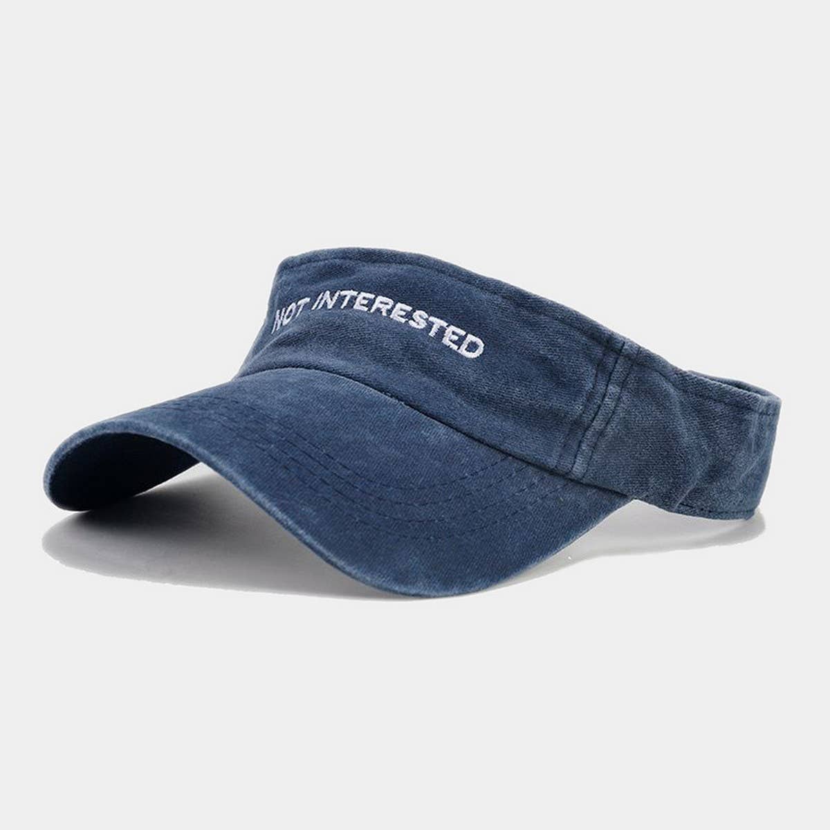 Washed Embroidered Letter Visor Cap -Golf Sun Hat_Cwah3309