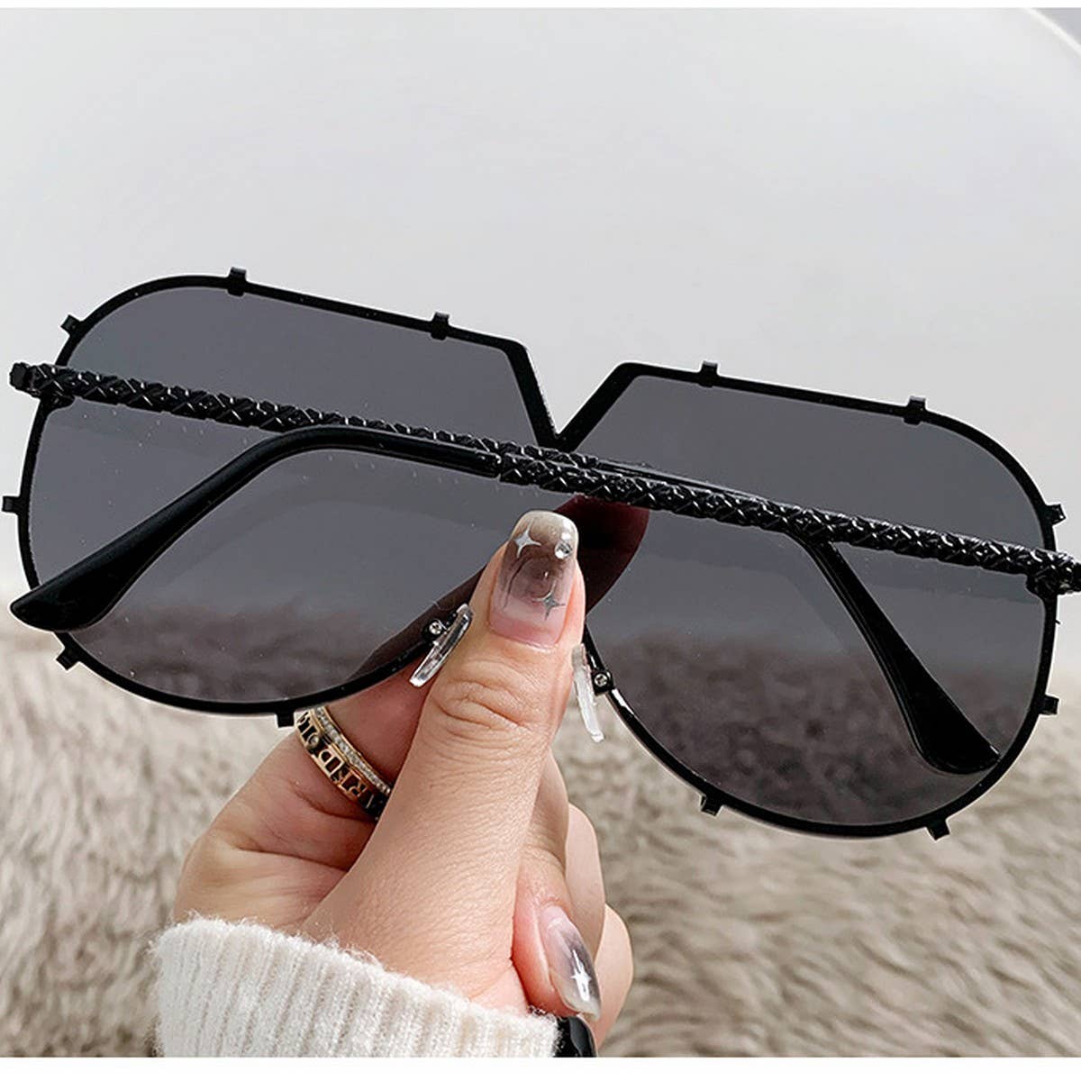 METAL FRAME ONE PIECE LENSES SUNGLASSES_CWASG0370